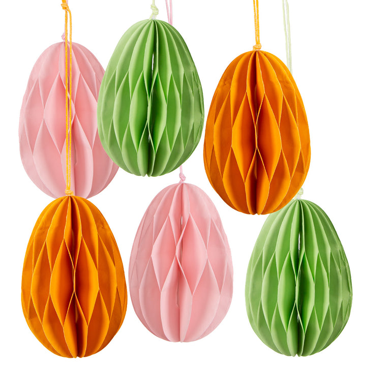 Logbuch-Verlag 4 kleine Ostern Deko Hühner zum Aufhängen gelb weiß Osterdekoration aus Papier Frühling Deko 9,5 x 7,5 cm