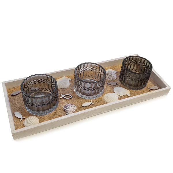 Logbuch-Verlag Geschenk Set zum Hochzeitstag Jahrestag Hochzeit Mann Frau Figur schwarz weiß Gold mit Kerzenteller Holz 45 x 17 cm