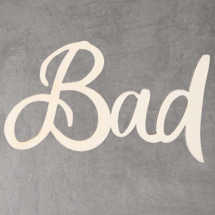 Schriftzug Bad Türschild aus Holz schwarz Badezimmer