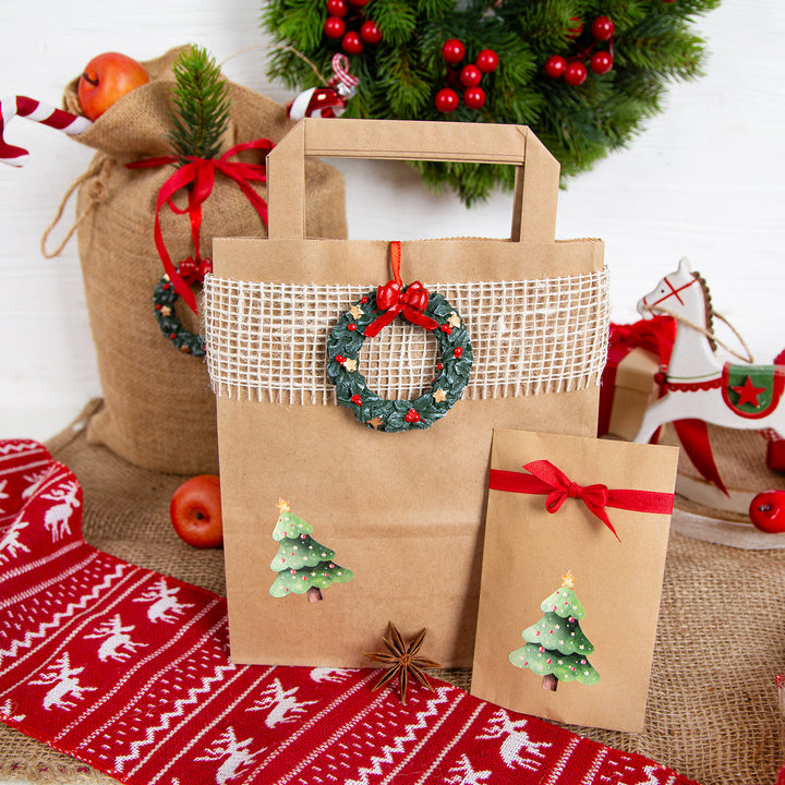 10 Stück Weihnachtsanhänger GRÜN ROTER KRANZ SCHLEIFE Baumschmuck 6 cm Geschenkanhänger Weihnachten Christbaum Anhänger weihnachtliche Deko zum Aufhängen - Foto 2