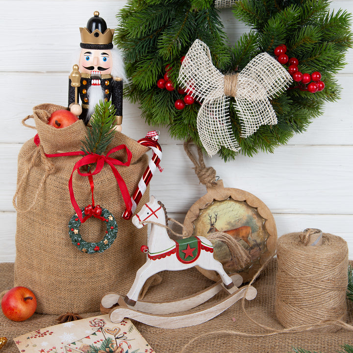 10 Stück Weihnachtsanhänger GRÜN ROTER KRANZ SCHLEIFE Baumschmuck 6 cm Geschenkanhänger Weihnachten Christbaum Anhänger weihnachtliche Deko zum Aufhängen - Foto 3