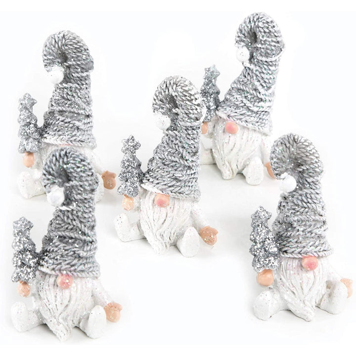 Logbuch-Verlag 5 Weihnachtsanhänger Engel m. Herz Holz weiß Gold Glitzer Geschenkanhänger 7 cm Christbaumschmuck Weihnachtsdeko Baum Fenster Tür Weihnachten