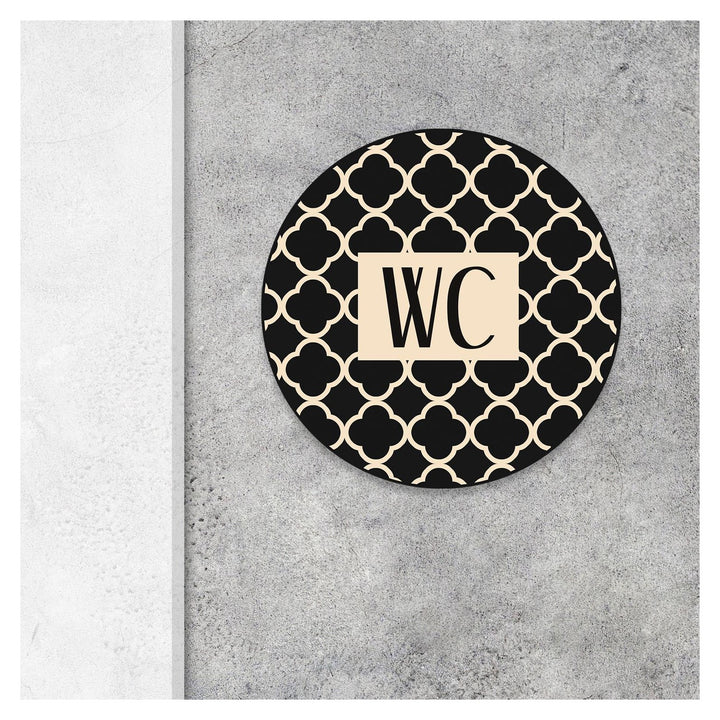 Maritimes WC-Schild neutral mit Text WC - Toilettenschild blau weiß mit Schiffsanker - Türschild inkl. Klebepunkten