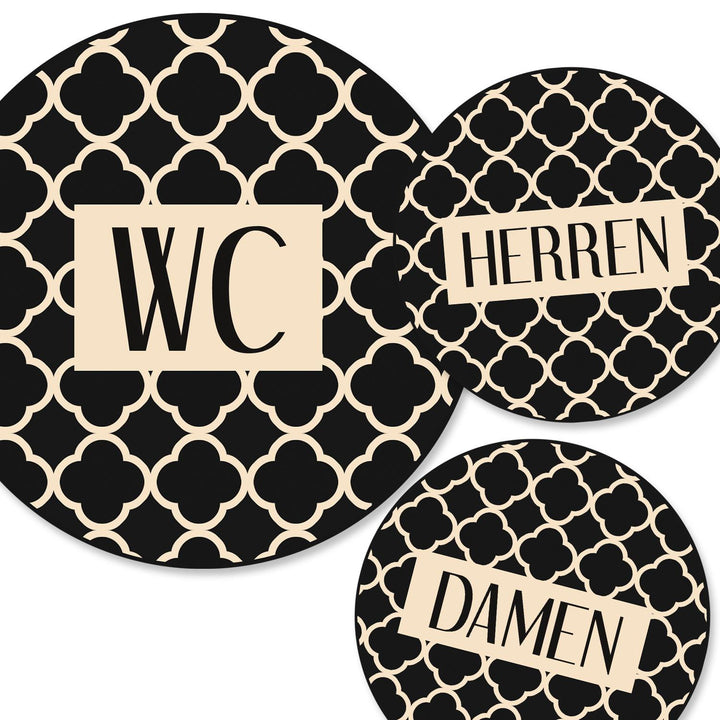 Maritimes WC-Schilder Set Damen + Herren Toilettenschilder blau weiß mit Anker-Motiv inkl. Klebepunkten