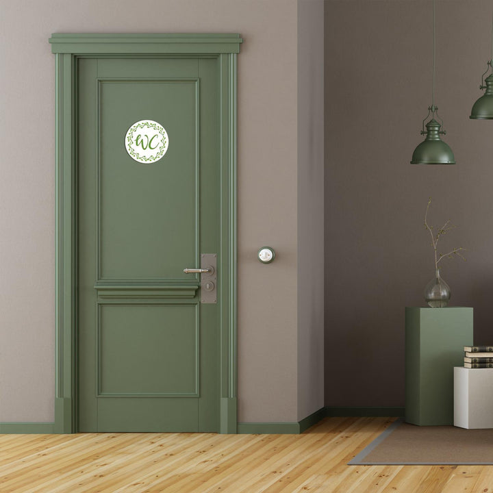 Badezimmer Türschild Herz schwarz „WC“ in Tafelkreide-Optik (15,5 cm) mit Klebepads