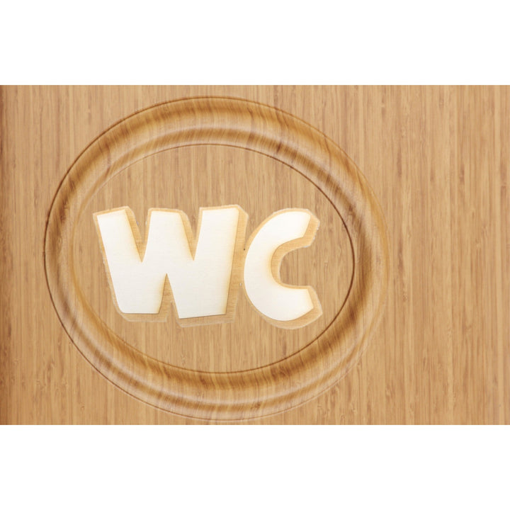 WC Türschild aus Holz natur braun - WC-Schild Tür 20 x 10 cm - Foto 4