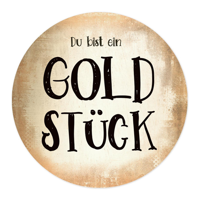 Wandbild "Du bist ein Goldstück" 31 cm gold Alu Dibond - Foto 1
