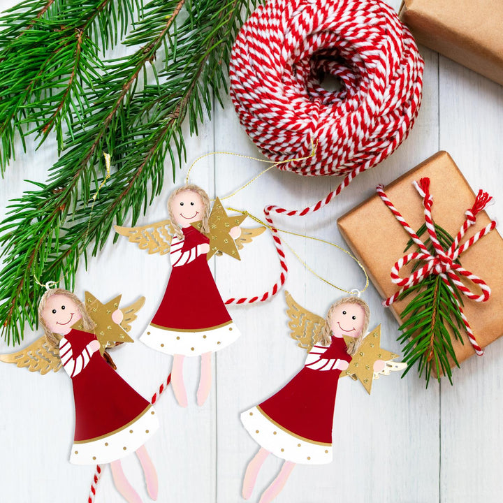 8 kleine Mini Nikolaus Figuren Weihnachtsmann Santa Claus rot weiß  mit Tannenbaum