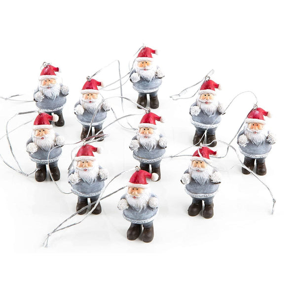 10 kleine Nikolausanhänger Weihnachtsmann Figuren zum Aufhängen Weihnachtsanhänger Mini Geschenk Deko Weihnachten Christbaumanhänger - Foto 1