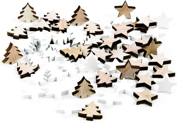 6 Metallfiguren Weihnachten Deko Figur silber braun Engel + Rentier auf Mangoholz Sockel 10 cm