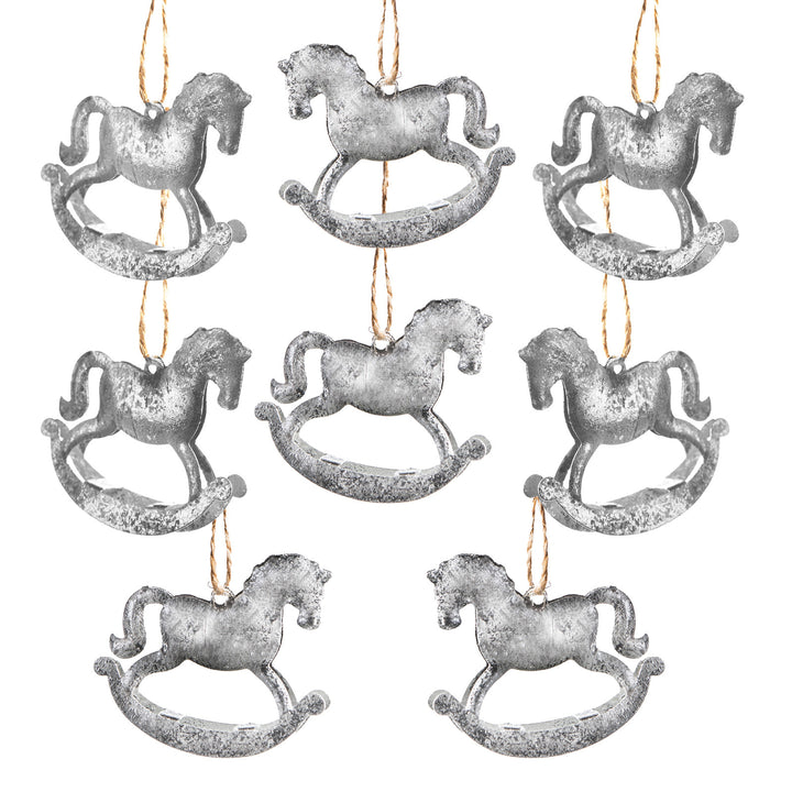 12 Holzanhänger Weihnachten Baumschmuck weiß gold