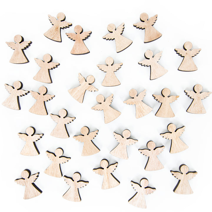 28 Mini Sterne aus Holz Natur braun 4 cm Holzsterne Streusterne Weihnachten Deko zum Streuen