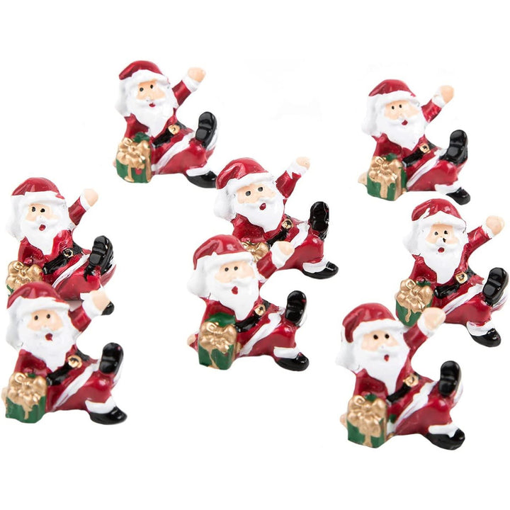 8 Mini Nikolaus Santa Figuren als kleines Geschenk - 3,5 cm rot Gold - Foto 1