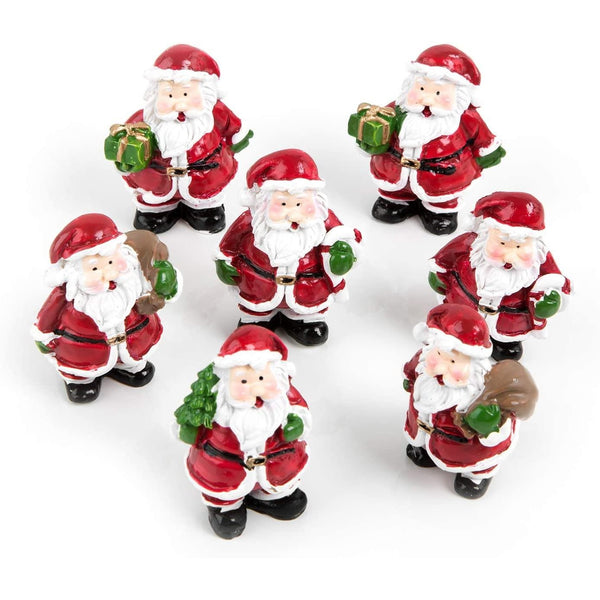 7 kleine Nikolausfiguren 5 cm - Weihnachtsmann Deko Figuren als Give-Away Mini Geschenk Nikolaus - Foto 1