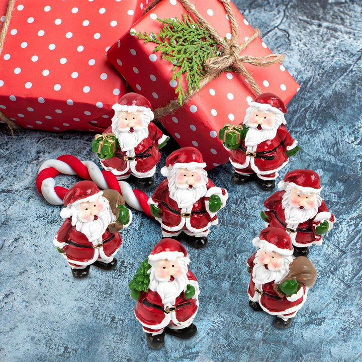 7 kleine Nikolausfiguren 5 cm - Weihnachtsmann Deko Figuren als Give-Away Mini Geschenk Nikolaus - Foto 2