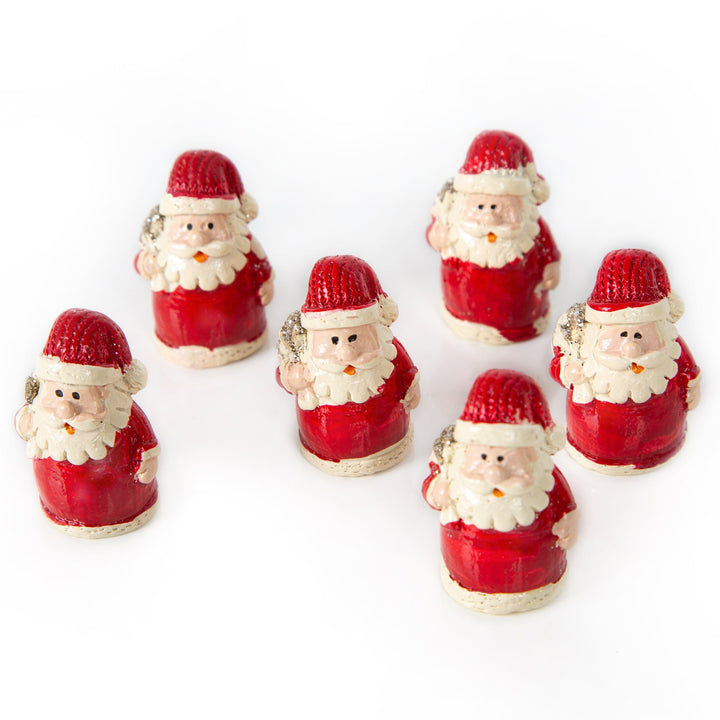 6 mini Weihnachtsmann Figuren Nikolaus Miniatur rot 4 cm - Foto 1