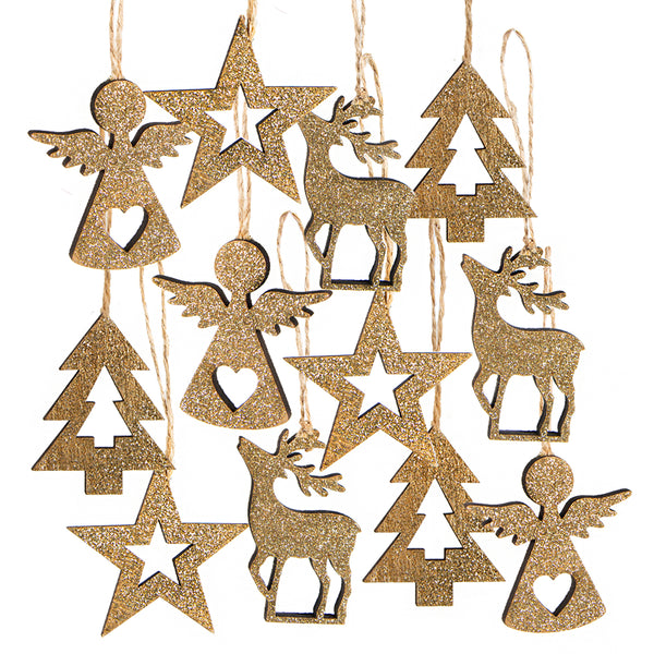 6 Anhänger Silber Vintage Weihnachtsbaum 6-7 cm Weihnachtsdeko zum Aufhängen
