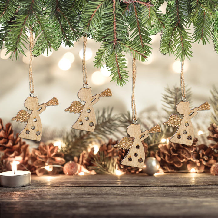 Logbuch-Verlag 3 Geschenktüten mit Engelanhänger + Klammer - Geschenk Verpackung 14 x 22 x 5,6 cm Weihnachtstüte Papiertüte als Geschenkverpackung