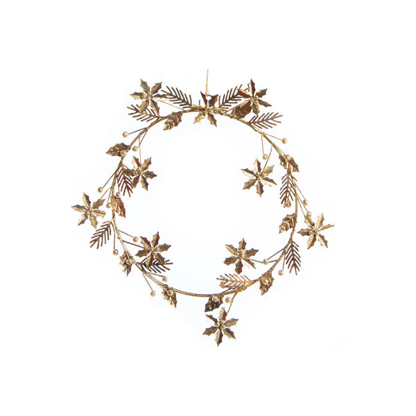 Weihnachtlicher Türkranz aus Metall Gold mit Glitzer - 25 cm - Foto 1