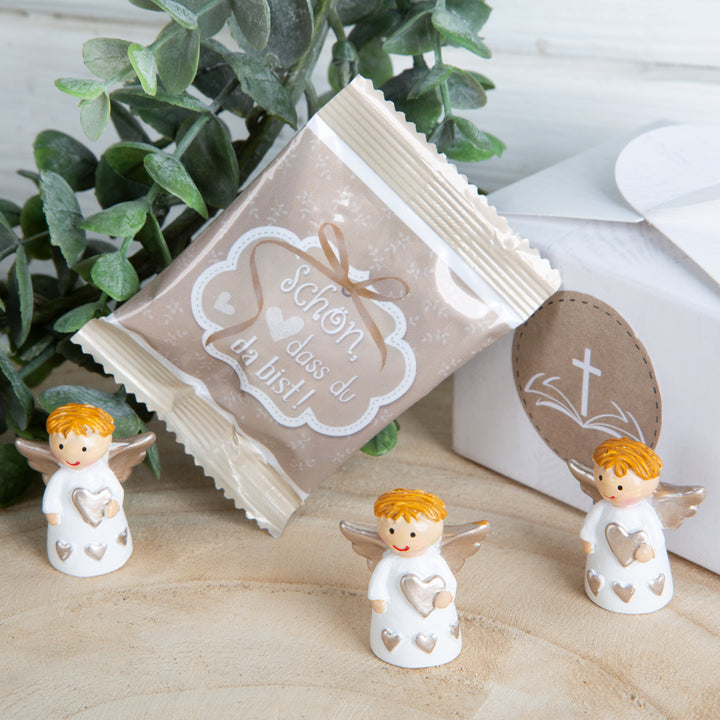 4 Wichtel Figuren - 4 cm schwarz weiß gold - Nikolaus Santa