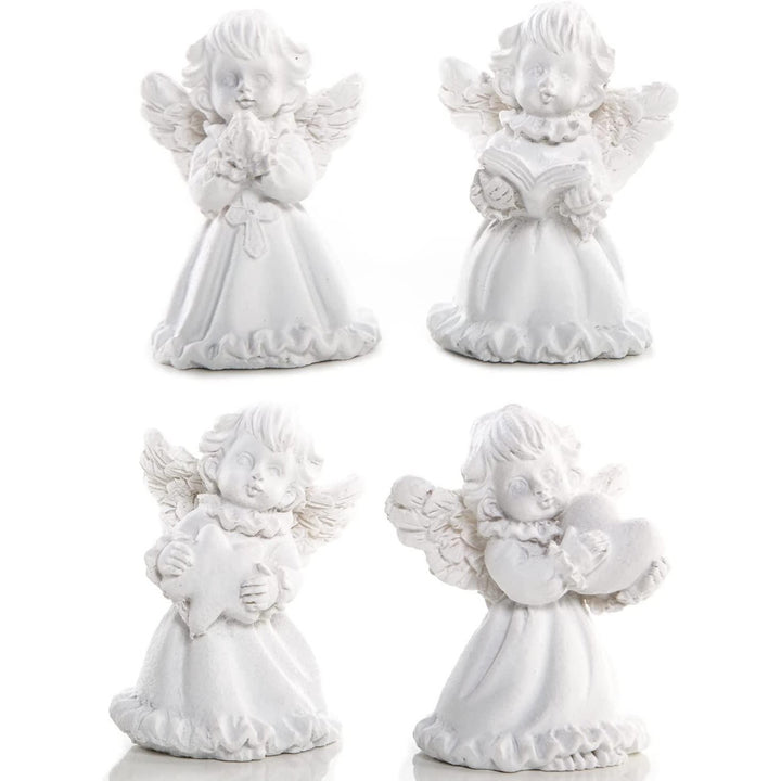 12 kleine silberfarbene Engel - Mini Streudeko mit Klebepunkt 2,5 cm