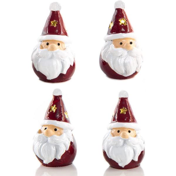 4 kleine Weihnachtsmann Nikolaus Figuren - 3,5 cm rot weiß - Foto 1