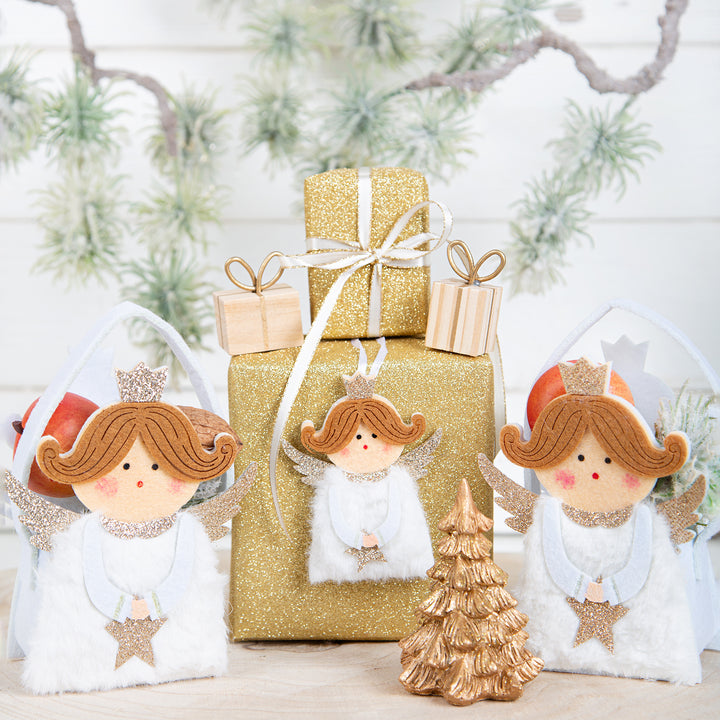 2 rote Weihnachtstaschen mit Henkel - Weihnachten Filztaschen