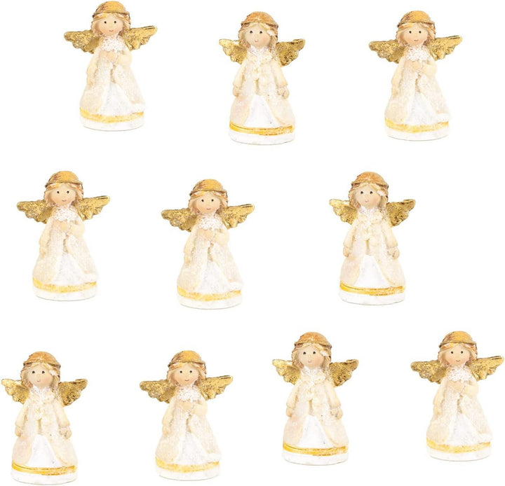 8 kleine goldene Schutzengel Figuren - Mini Engel  3,5 cm