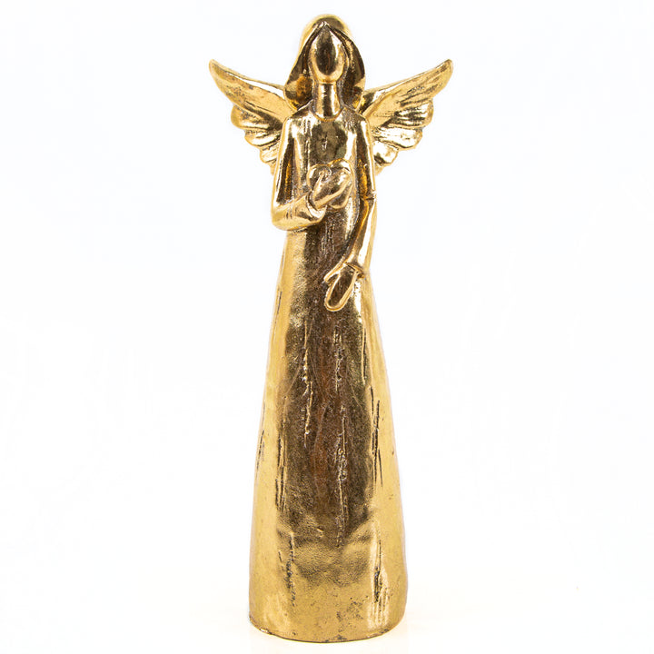 Kerzenhalter für Stabkerzen mit Kranz & Dekoschale Gold 42 cm