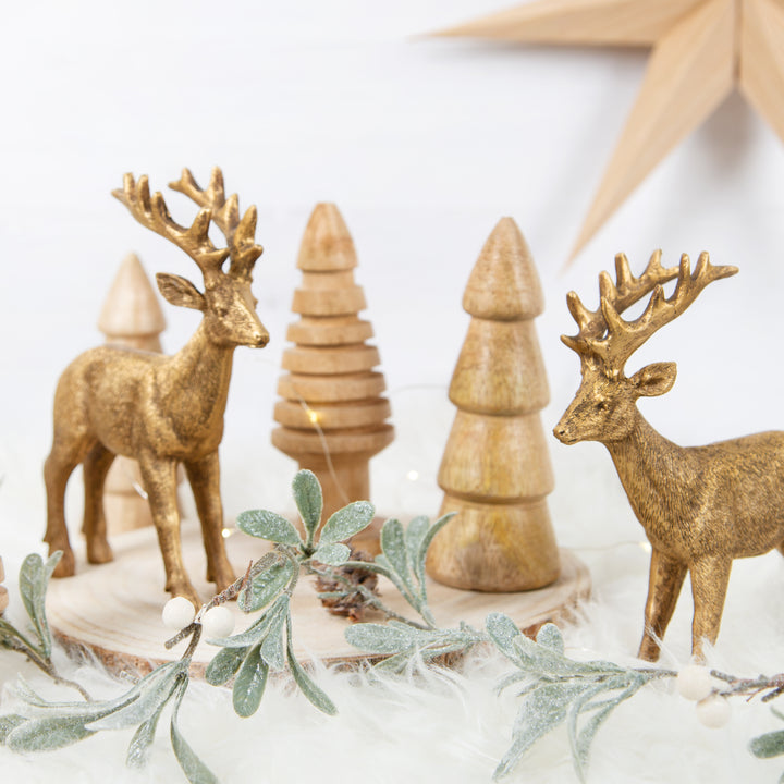 Große Engel Figur 24 cm Gold glänzend Weihnachtsengel Deko