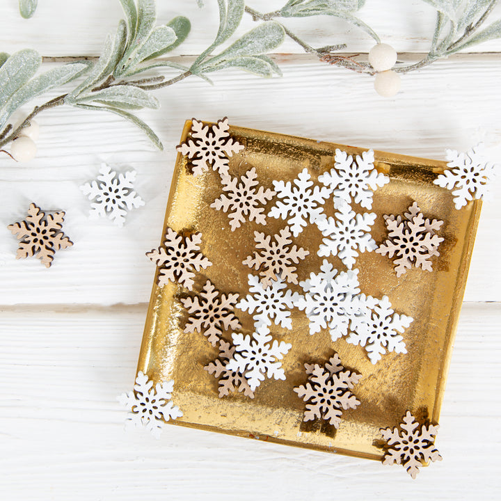 24 kleine Schaukelpferde Weihnachten weiß braun 4cm Streudeko