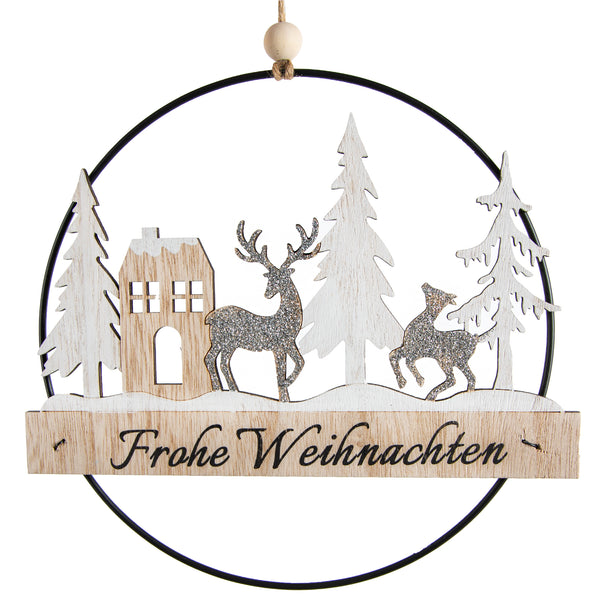18 Metall Weihnachtsanhänger Creme grau 5 cm Weihnachtsdeko