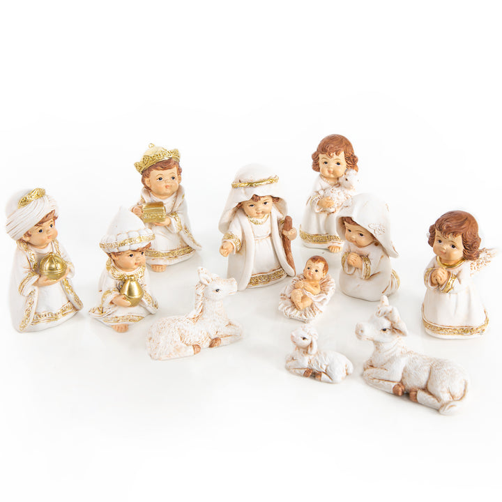 Krippe 11-TLG. Krippenfiguren Kinderkrippe Weihnachten 7 cm