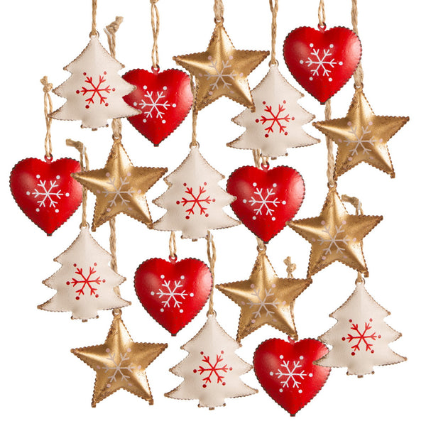 Dekohäuschen aus Holz 3 Weihnachtshäuser grau braun weiß 13 x 8 cm