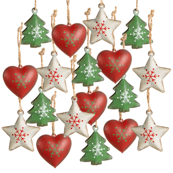 Frohe Weihnachten Türschild aus Holz - braun rot grün 12 cm