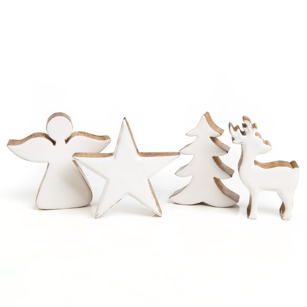 4 Schutzengel Anhänger Silber grau - Weihnachtsanhänger  11 cm