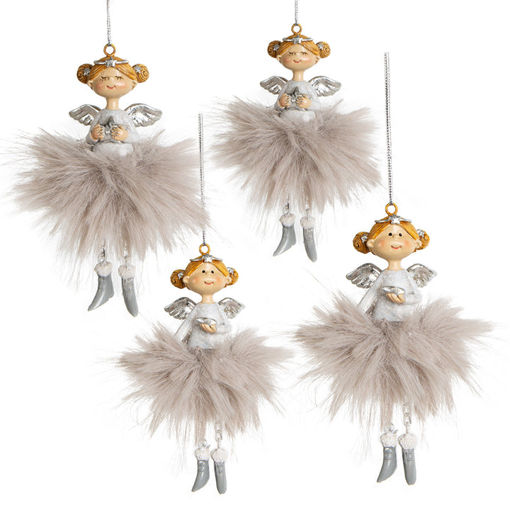 Weihnachtskatzen Set - 2 Katzen Figuren grün grau Dekofiguren 26 cm