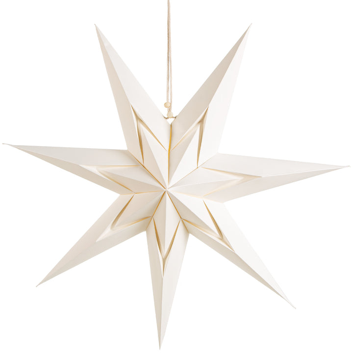 6 kleine Weihnachten Deko Häuser zum Aufhängen - 7 cm weiß naturfarben