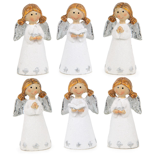 Hirsch Rentier Figur aus Holz weiß braun Deko Weihnachten Weihnachtsdekoration zum Stellen 15 x 21 cm