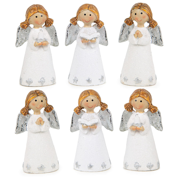 Hirsch Rentier Figur aus Holz weiß braun Deko Weihnachten Weihnachtsdekoration zum Stellen 15 x 21 cm