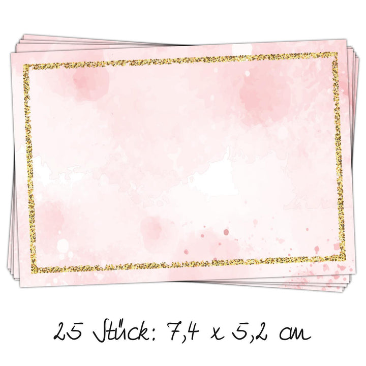25 braune Geschenktüten mit Fenster und Pergamineinlage (7 x 4 x 20,5 cm) und 25 Weihnachts-Aufkleber Sticker"Frohe Weihnachten" mit Stroh-Schmuck zum liebenvollen Verpacken