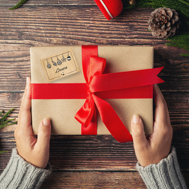 Logbuch-Verlag Set 9 Holz Sterne Anhänger mit Schnur zum Aufhängen 9 cm braun schwarz gold Weihnachtsanhänger 7 cm Holzsterne Weihnachten Dekoration Baum