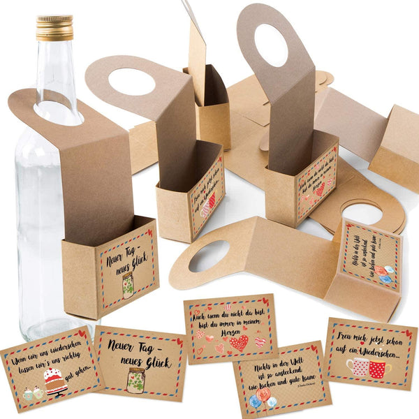 Logbuch-Verlag 10 Flaschen Anhänger zum Befüllen - Türanhänger befüllbar mit Aufkleber HERZLICHEN DANK - Verpackung Kundengeschenke Gastgeschenke