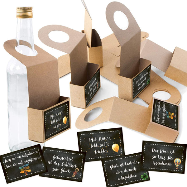 Logbuch-Verlag 5 Flaschen Anhänger zum Befüllen - Türanhänger befüllbar mit Aufkleber HERZLICHEN DANK - Verpackung Kundengeschenke Gastgeschenke