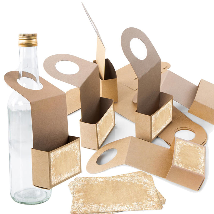 Logbuch-Verlag 10 Frohe Weihnachten Geschenkanhänger zum Befüllen für Flaschen - Weinflaschen Verpackung weihnachtlich