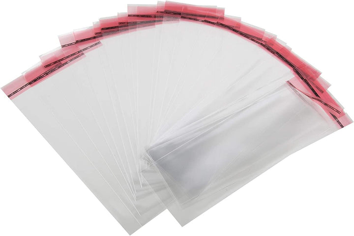 Logbuch-Verlag 100 durchsichtige Tüten 6 x 15,5 cm transparente Verpackung wiederverschließbar Adhäsionsbeutel lebensmittelecht geschmacksneutral