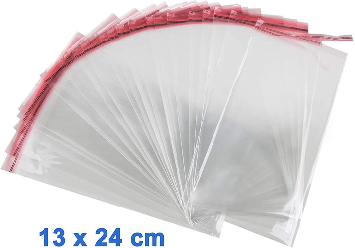 Logbuch-Verlag 100 Klarsichtbeutel zum Verpacken von Lebensmitteln Kleinigkeiten - Folienbeutel wiederverschließbar transparent durchsichtig 24 x 30 cm