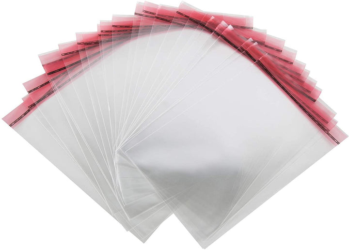 Logbuch-Verlag 50 Folienbeutel durchsichtig 11,5 x 22 cm Adhäsionsbeutel wiederverschließbar transparent lebensmittelecht geschmacktneutral