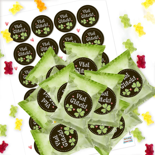 24 Mini Gummibärchen Tüten mit Motivationsstickern für Freunde Kollegen Seminarteilnehmer