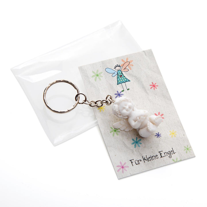 Gastgeschenke - kleine weiße Engelsanhänger + grau bunte Kärtchen Für kleine Engel - Foto 3